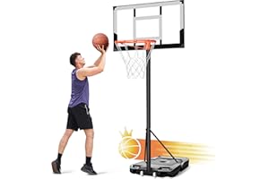 Aimking Portable Basketball Hoop Outdoor 3.3-10FT Rapid-Adjustable, 40/33 inch Shatterproof Backboard & Enlarged Base, Pool Basketball Hoop & Goal for Kids/Youth/Adults in Poolside/Backyard/Indoor