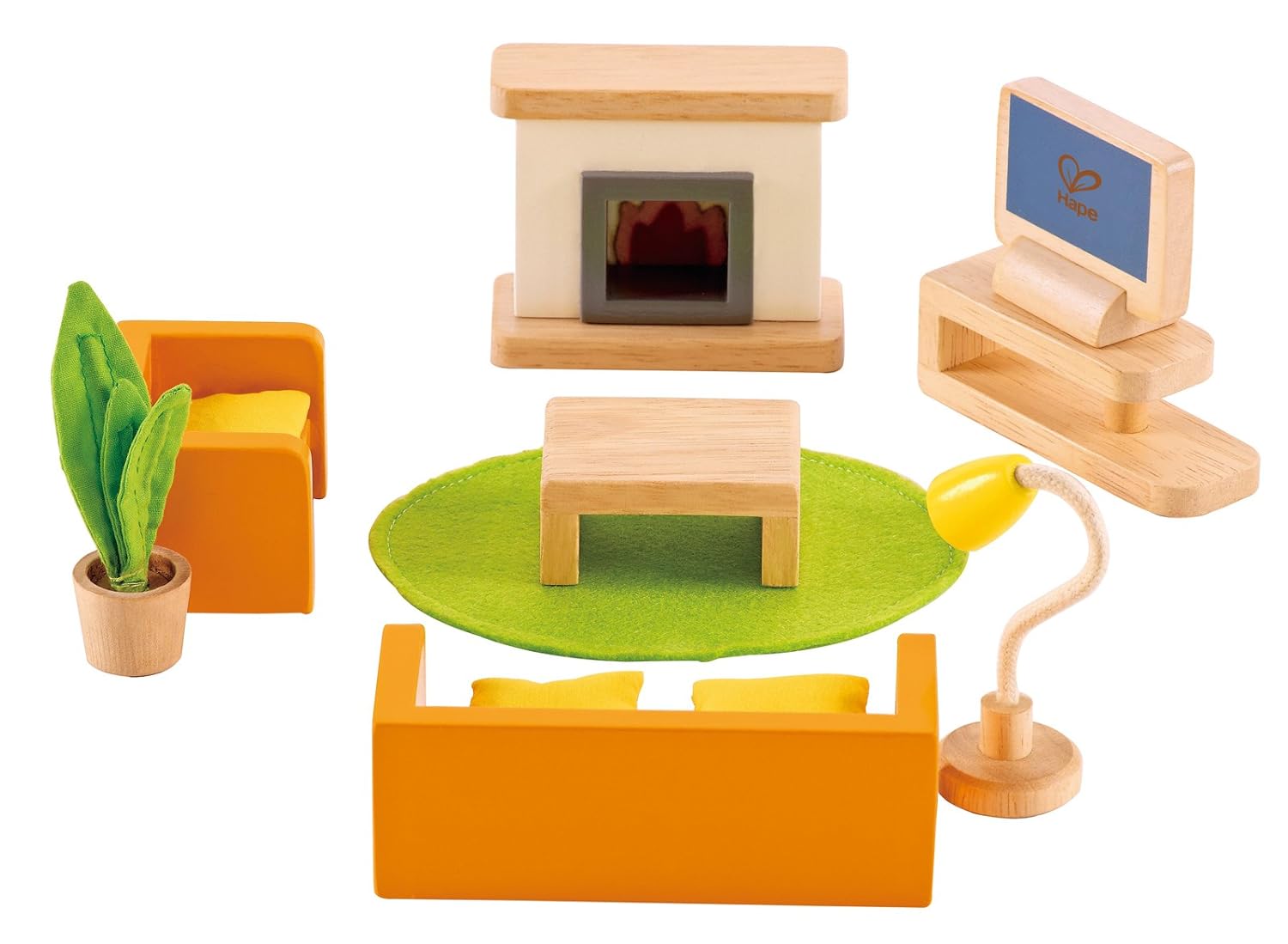 Hape Wooden Doll House Furniture Media Room Set Toys & Games