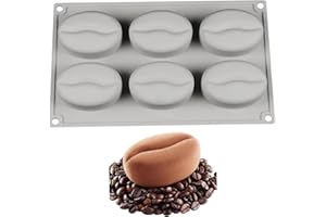 Coffee Bean Mold with Lip Design - 6-Cavity Silicone Baking Mold for Chocolate, Gummy Candy, Ice Cubes, Creative Kitchen Tool