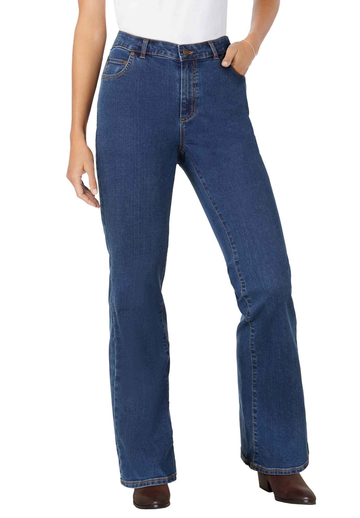 Photo 1 of
SIMILAR ITEM****
Woman Within Plus Size Stretch Denim Wide-Leg Five-Pocket Jeans - 18 W, Midnight Sanded