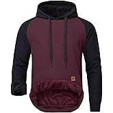 Yundobop Men's Heavy Pullover Hoodies Sherpa Fleece Lined Thick Winter Warm Hooded Sweatshirt with Kangaroo Pocket