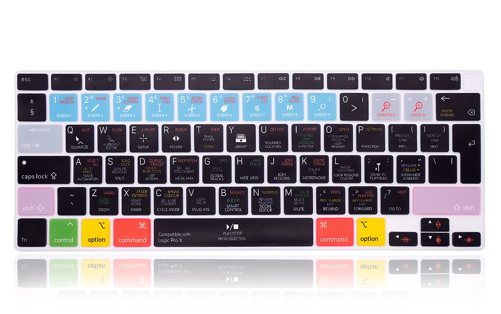 XHLWZR EU/UK Logic Pro X Shortcuts Hotkey Silicone Keyboard Cover Skin for MacBook Air 13 inch 2020 Release Model A2179 A2337 M1 Chip,for MacBook Air 13 inch Accessories,for MacBook Air 13"