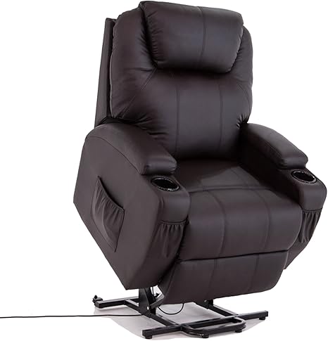 sillon reclinable electrico de cuero original sillon de sala se levanta color negro marron
