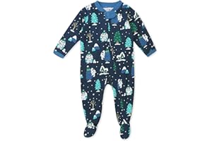 HonestBaby unisex-baby Holiday Sleep & Play Footed One-piece Pajama Sleeper 100% Organic Cotton