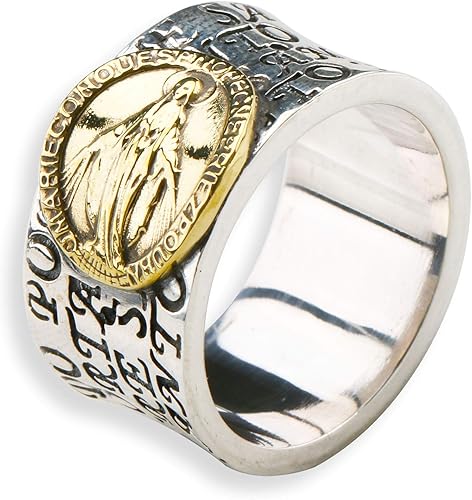 Amazon Silver Kyasya シルバー925 聖母マリアリング 925 メンズ リング 指輪 奇跡のメダイ リング 人気 15 リング 通販