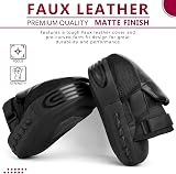 EVO Fitness Boxing Pads Gloves Set Matte Black 14oz Gloves Target Focus Mitts view 8