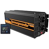 EDECOA Inversor 12v 220v convertidor 2000w onda modificada con Mando a Distancia y 2x USB transformador de voltaje de 12v a 230v power inverter 2000w