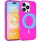 FELONY CASE for iPhone 16 Pro - Neon Pink Crystal Clear Phone Case, Compatible with MagSafe - 360° Shockproof Protective Cases Designed for Apple iPhone 16 Pro