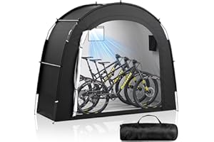 Housolution Bike Storage Tent Shed for 3 Bikes, Outdoor Portable 210D Oxford Thick PU4000 Waterproof Bike Cover with Ventilated Window, Bike Tent Fit for Bicycle, Lawn Mower, Garden Tools