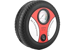 Fydun Compact 12V Car Tire Inflator with Visual Pressure Gauge for Motorcycles, Ss, ATVs, and Trucks Fast 260PSI Air Compress