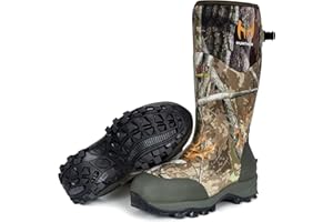 Hunthor Hunting Boots for Men with 1600g Insulation, Waterproof Rubber Boots with 4mm Neoprene & 2mm Fleece Lining, Rated to -20°F, Anti-Slip Outsole & Steel Shank for Hunting and Outdoor Work