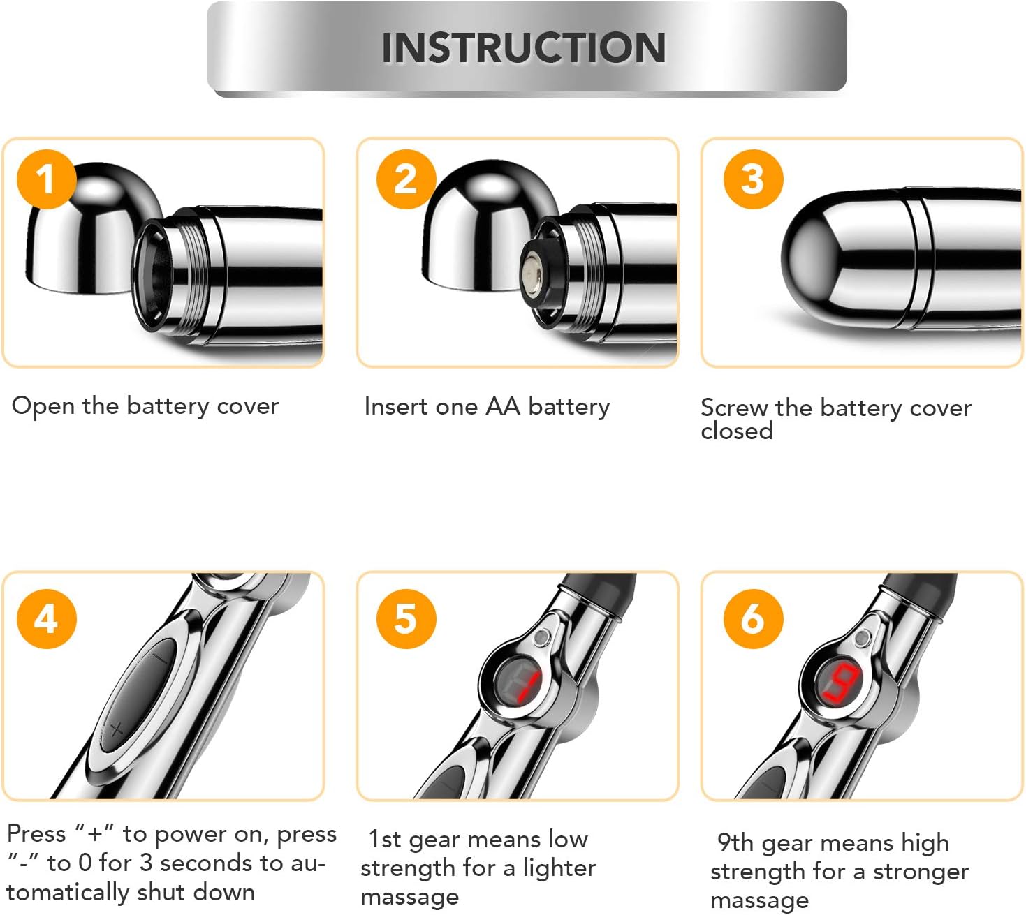 Acupuncture Pen, Electronic Acupuncture Pen for Pain Relief Therapy, Powerful Meridian Energy Pen Relief Pain Tools (3 Heads): Health & Personal Care