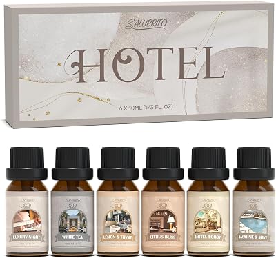 Salubrito Luxury Hotel Diffuser Oil Set White Tea Lemon Thyme Jasmine Mint