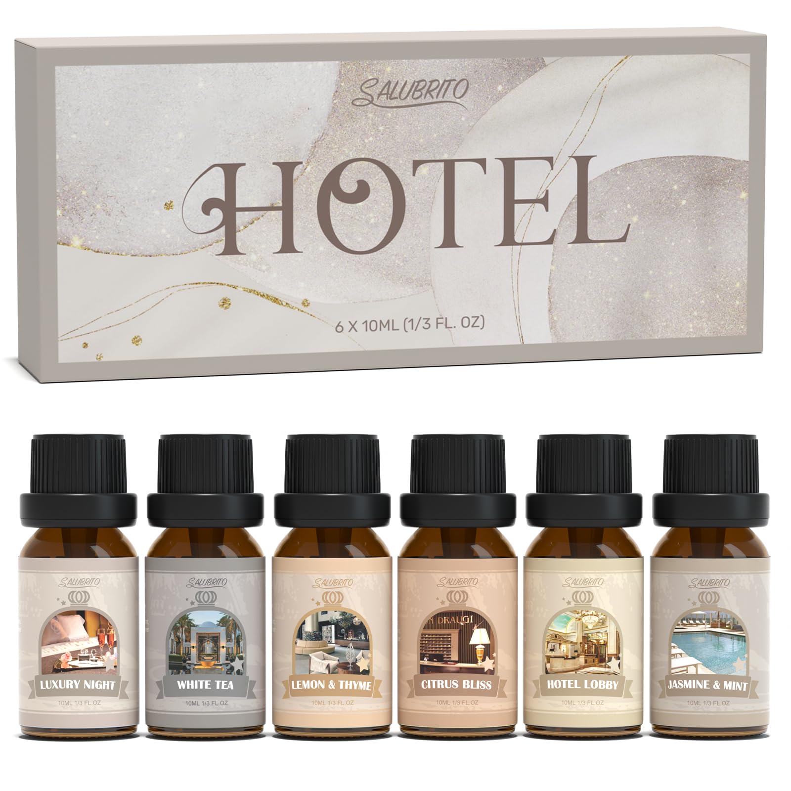 SALUBRITO Hotel Fragrance Oil Set, Luxury Essential