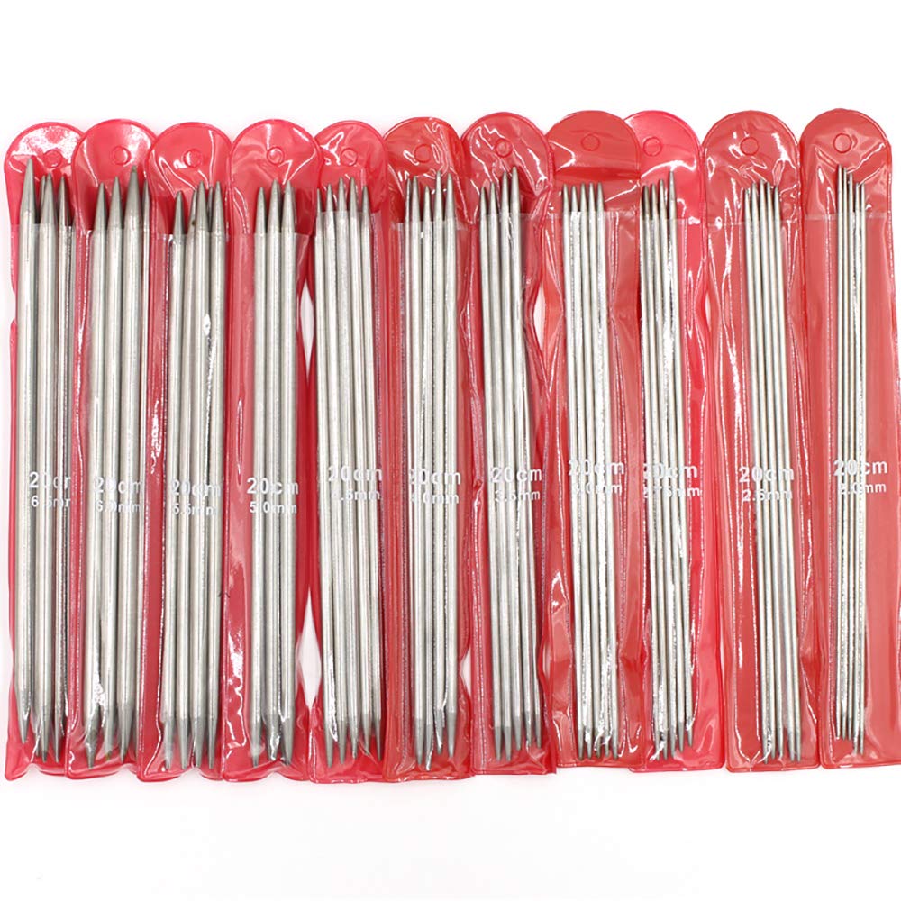 Stainless Steel Sweater Needle Knitting Needles - Double Pointed - Stainless Steel for Sweater, Pack of 55