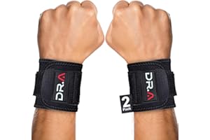 Dr. Arthritis Gym Wrist Wraps, No Thumb Loops, Compression Support Bands for Workout Sessions, Adjustable Wrist Brace for Wei