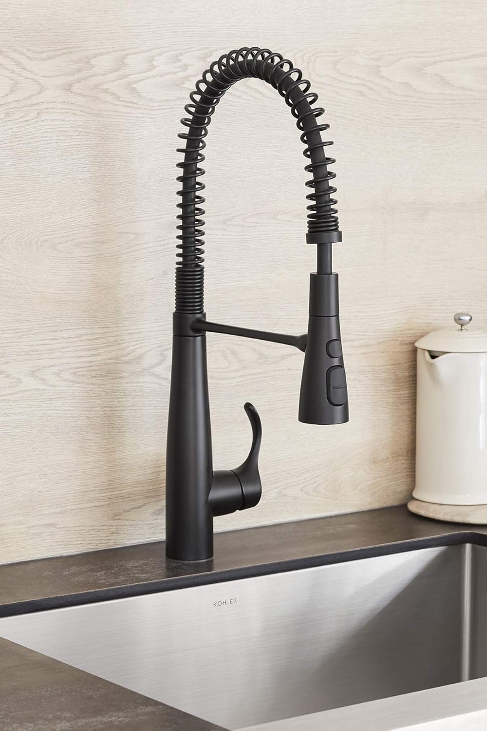 Kohler K 22033 Bl Simplice Semiprofessional Kitchen Sink Faucet Matte Black Amazon Com