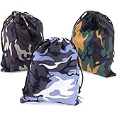 Super Z Outlet Camouflage Drawstring Travel Bags Pouch Sacks for Party Favors, Outdoor Camping Picnics, Hiking 8" x 10" (Drawstring, 12, Count)