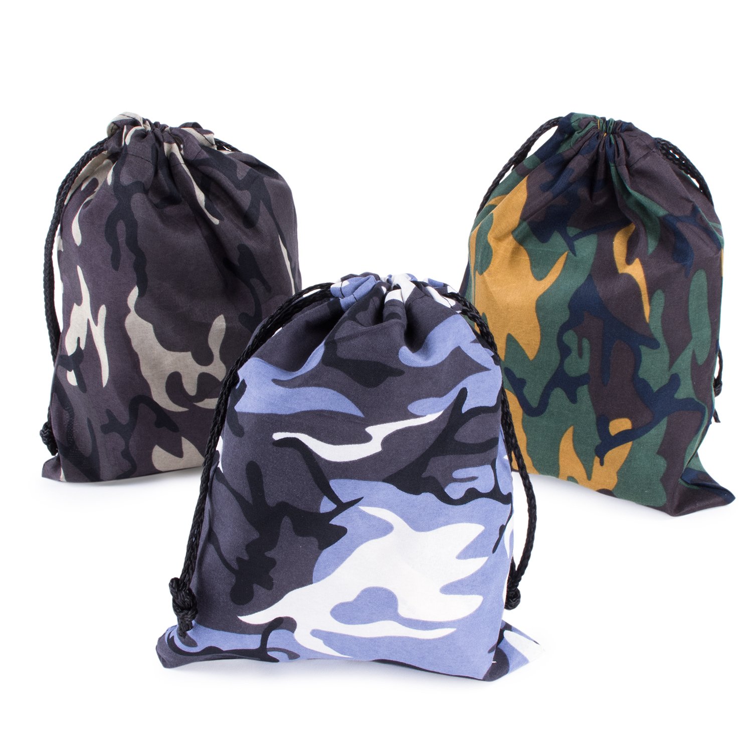 Super Z Outlet Camouflage Drawstring Travel Bags Pouch Sacks for Party Favors, Outdoor Camping Picnics, Hiking 8" x 10" (Drawstring, 12, Count)