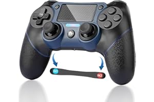 Galera Replacement for PS4 Controller, Programmable Function with 6-axis Gyro Sensor Non-Slip Joystick Dual Vibration, Audio Function with 3.5mm Jack a 1