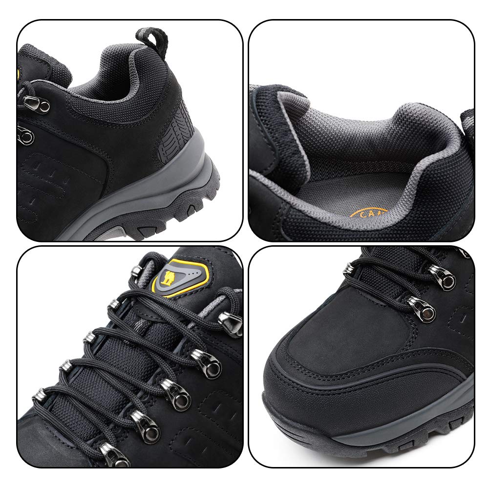 CAML Camel Crown Mens Hiking Shoes Boots Leather Walking Sneakers for Outdoor Trekking Training Casual Work