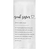 GCFET Soul Sister Decorative Kitchen Dish Towels 16x24 Inch, Friendship Gifts for Women Friends, Bestie BFF, Best Friend Birthday, Bathroom Hand Towels