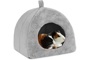 BWOGUE Guinea Pig House Bed Cozy Hamster Cave Large Hideout for Dwarf Rabbits Hedgehog Bearded Dragon Winter Nest Hamster Cage Accessories