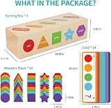 KMTJT Montessori Color Sorting Stacking Toys for 1 2 3 Year Olds view 5
