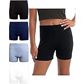 Rene Rofe Girls Athletic Shorts - 4 Pack Soft Stretch Breathable Girls Bike Shorts Four-Way Stretch Cheer Dance Sports Short