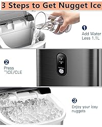 Kndko Nugget Ice Makers Countertop,Pellet Ice Maker
