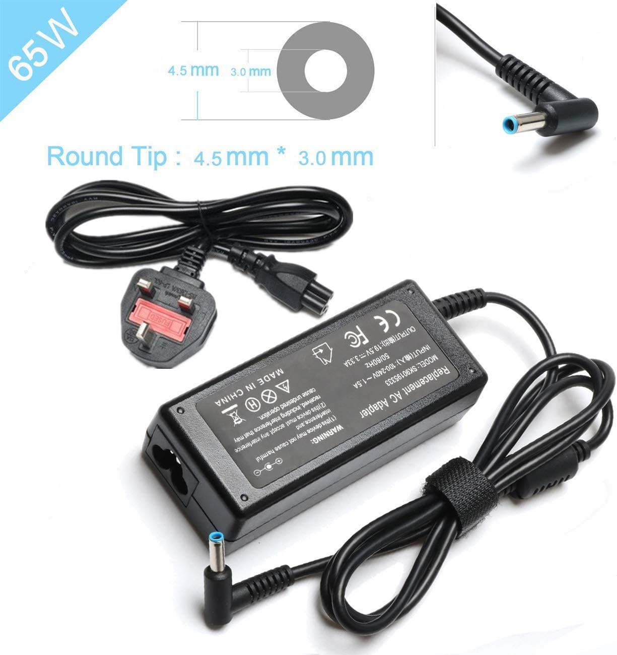 SiKER USB C Laptop Charger, 65W USB C Nylon Cable Fast Charger Compatible with HP Envy, Elitebook, Spectre, Chromebook