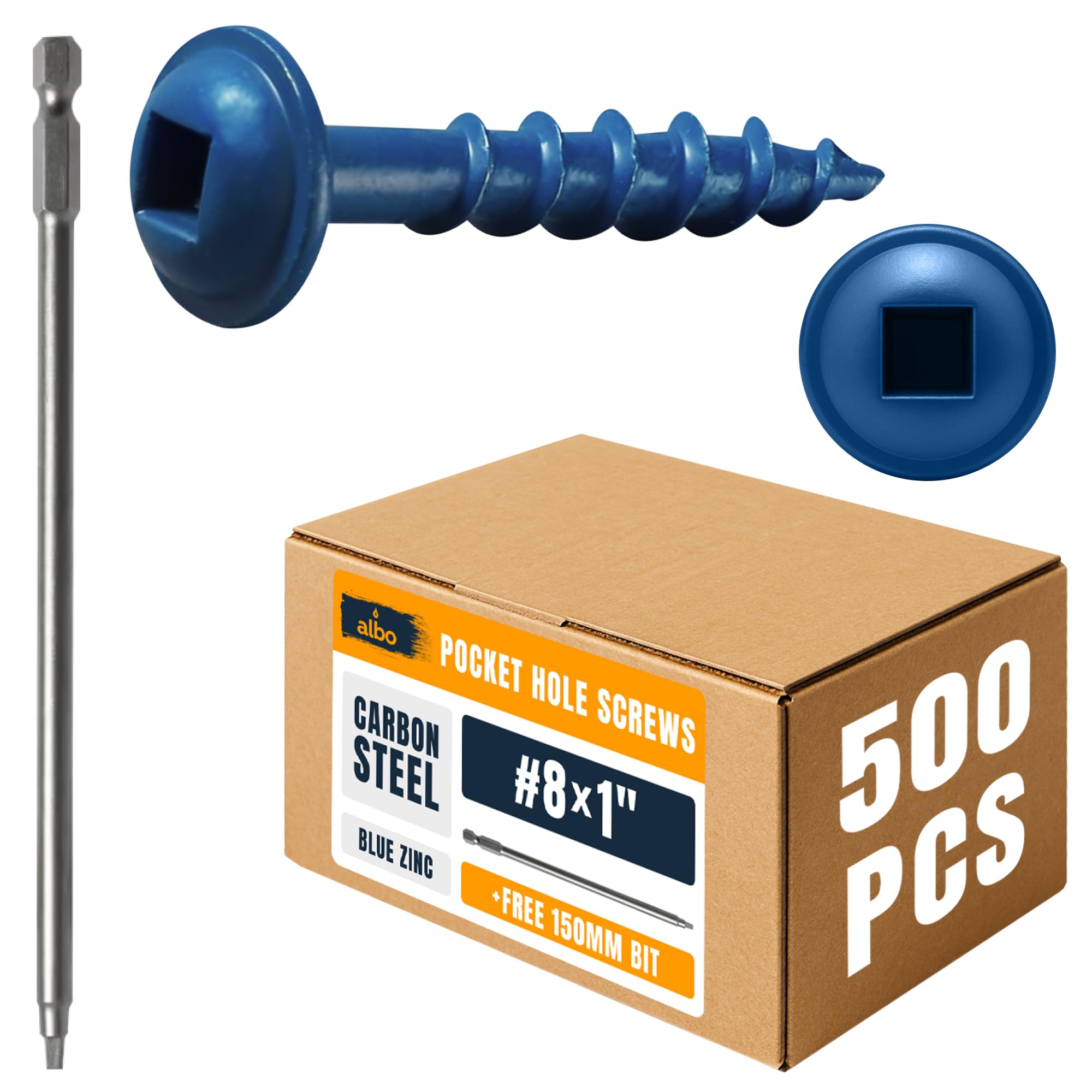 Photo 1 of * does not come with 500 *
ALBO 500 PCS #8 x 1 Pocket Hole Screws, Heavy Duty Carbon Steel, Zinc Coated, Square Drive Wood Screws for Strong Wood Joinery, Cabinets & DIY Projects