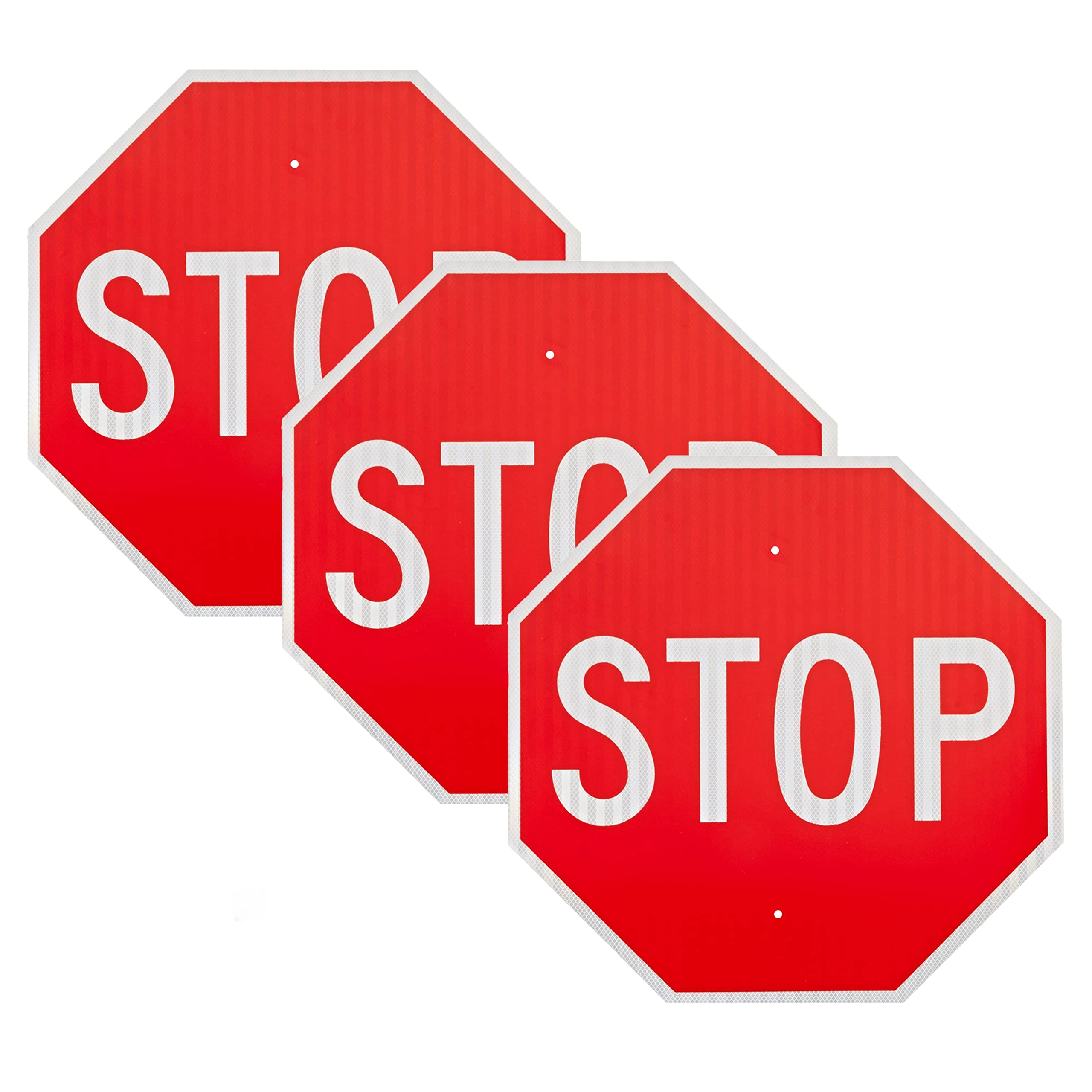 Stop Sign Reflective Panel OLANZU 3 Pack Stop Sign 18”x 18” - 0.06 Inch High Intensity Prismatic ...