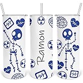 Radiology Colored Skinny 20oz Technician Personalized Sublimated Tumbler, Gift With Straw and Lid for Medical Tech Assistant, SS Vacuum Insulated Gift for Rad Tech, RDMS Cup, Grad Student, X-Ray Cup