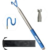 Telescoping Pickup Tool Magnetic Pole with 3 Hooks, 10 FT Push Pull Rod | Telescopic Wire Reacher Grabber, Disc Golf Retriever Pole, Disc Golf Accessories