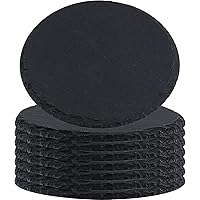 ZOENHOU 8 Pack 8 Inch Slate Cheese Board,Natural Black Slate Cheese Serving Plates for Cheese,Meat,Appetizers