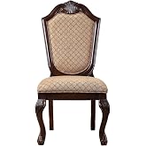 Acme Chateau De Ville Side Chair (Set-2) in Fabric &amp; Espresso