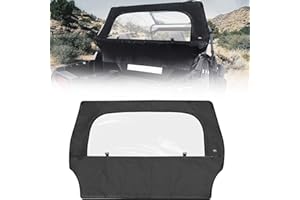 KEMIMOTO UTV Rear Soft Windshield with Zipper Window Waterproof 2 IN 1 Compatible with Polaris RZR S 800 RZR 800 RZR 900 2014