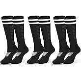 HOERCKC 6 Pairs Kids Soccer Stretchy Knee High Tube Socks Colorful Football Athletic Team Socks for Boys Girls