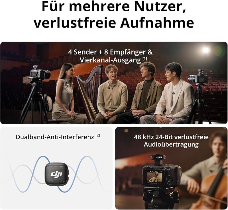 Mic 3 (1 Sender + 1 Empfänger), drahtloses Lavalier-Mikrofon