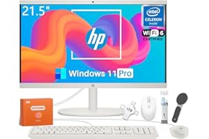 HP All in One Desktop Computer for Home, Intel Celeron J4025, 21.5 inch FHD Anti-Glare, WiFi 6, 32 GB DDR4, 1 TB SSD, 1TB USB Flash Drive, Home PC, Wired KB & Mouse, Windows 11 Pro, W/Accessories