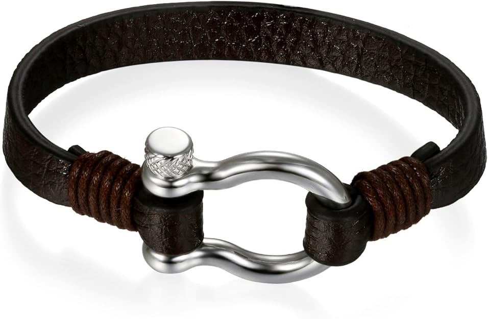 JewelryWe Schmuck Herren Armband, Schraube Anker Nautisch Matrose