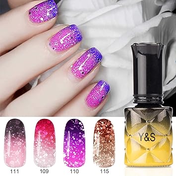 Vernis Semi Permanent Uv Gel Ys Couleur Change Température Uv Led Vernis à Ongles Gel Soak Off Kit 4 X 8ml Nail Art 4