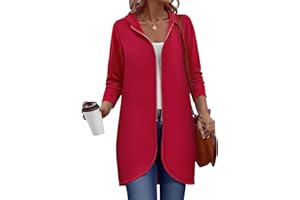 Zeagoo Women's Fall Jacket 2025 Zip Up Hoodies Long Sleeve Long Tunic Sweatshirts Oversized Fleece Casual Coat with Pocket