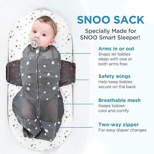 Happiest Baby SNOO Sleep Sack 100% Organic Cotton Baby Swaddle Blanket  Doctor Designed Promotes Healthy Hi