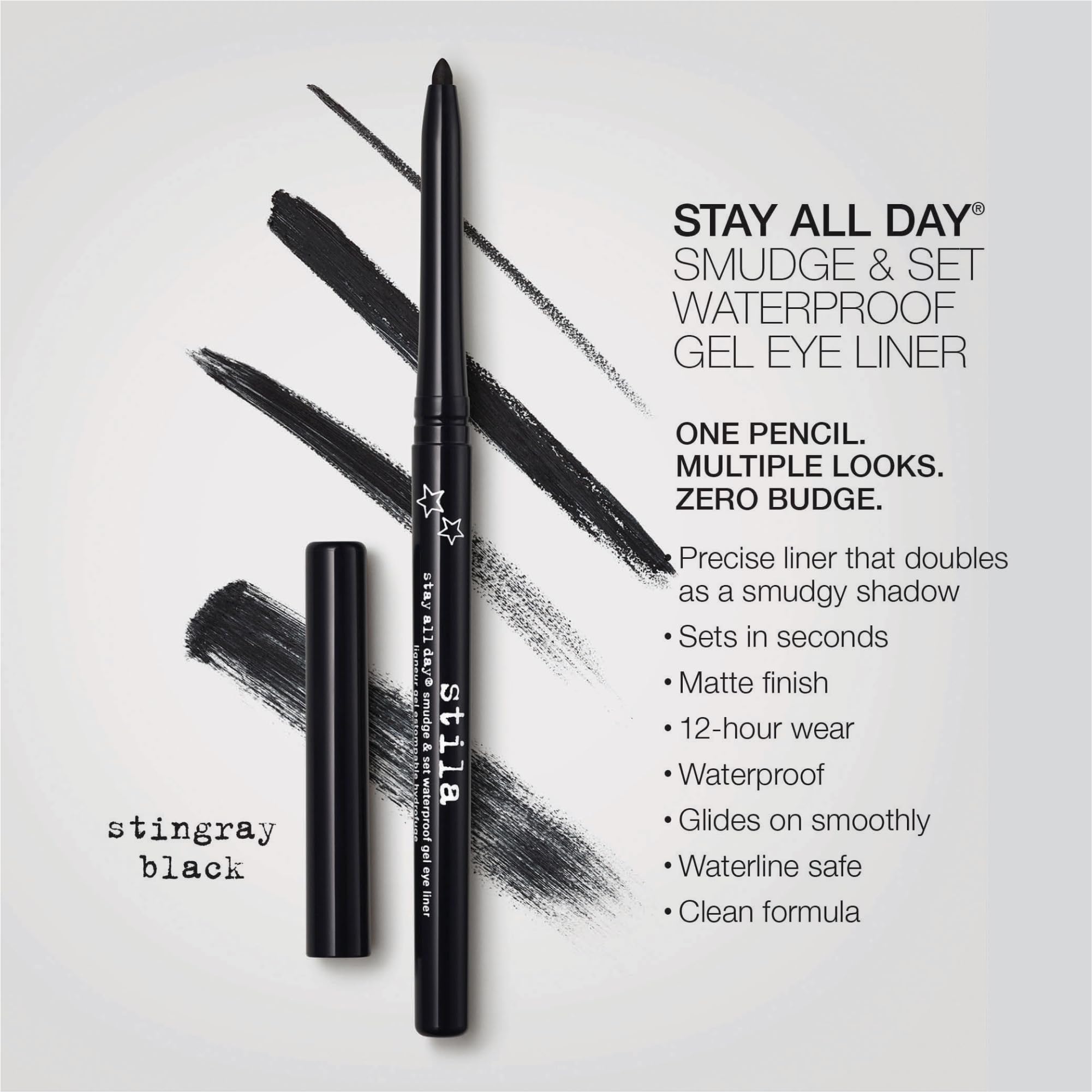 stila Stay All Day® Smudge & Set Waterproof Gel Liner | Long-Wear Gel Eyeliner Pencil for Tightlining, Waterline & Smoky Eye Looks | 12-Hour Wear, No Budge & Fade-Proof