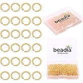 BEADIA 18K Gold Plated Jump Rings Non Tarnish 5mm 400pcs for Jewelry Making Findings