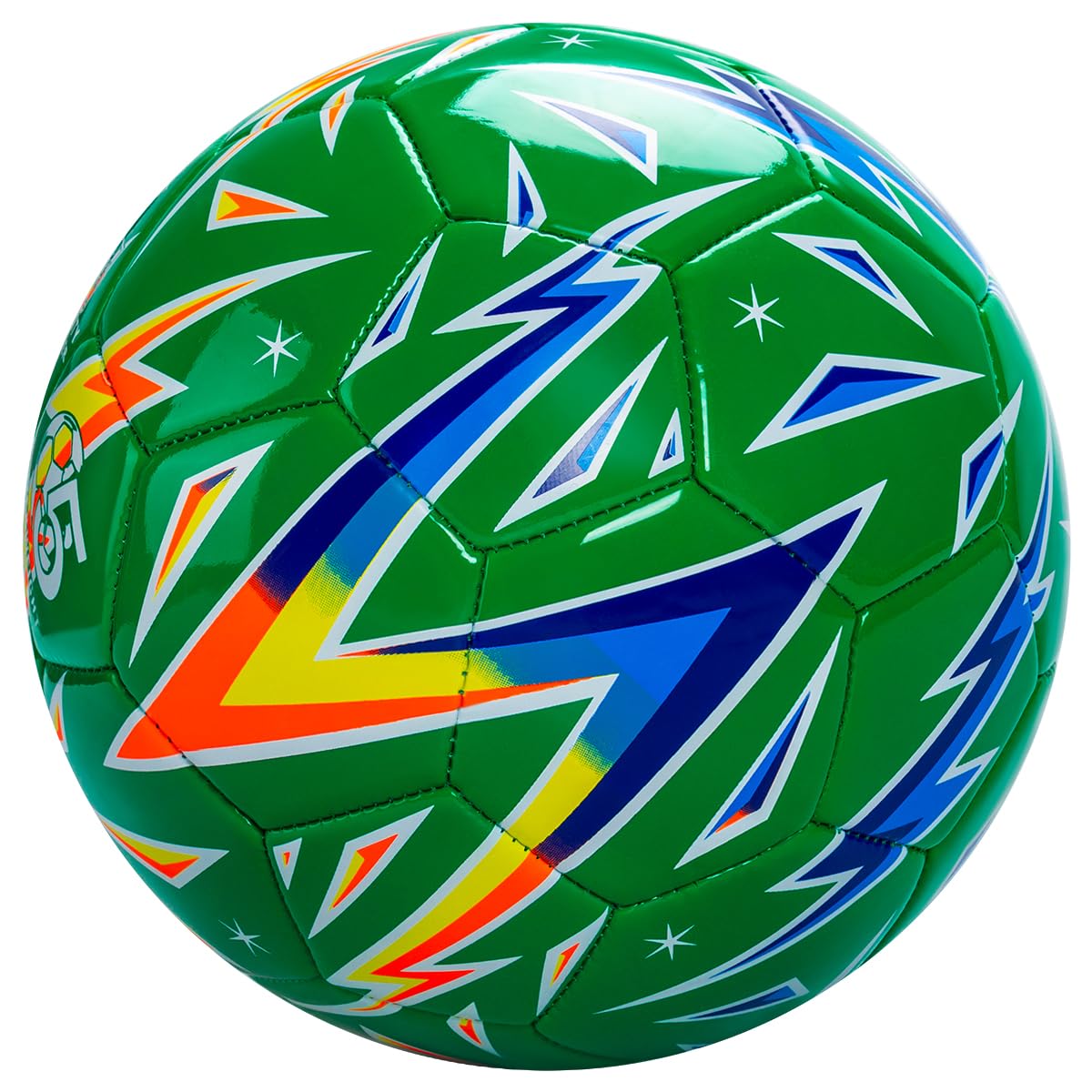 U&C Planet Training Football Size 5 Soccer Balls Premium PVC Leather Ball for Training & Matches in All Weather,Green