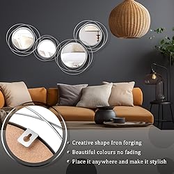 Hicarer 4 Pcs Decorative Wall Mirror Round Modern