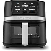 Cuisinart Air Fryer, 2.6-Quart Compact Basket Fryer with 3 Cooking Functions to Air Fry, Roast, and Bake, 3 Airfryer Presets, Dishwasher-Safe Parts, AIR-80, Stainless Steel & Black